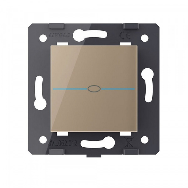 Выключатель LIVOLO Quadro 1 клавиша Золотой (механизм)