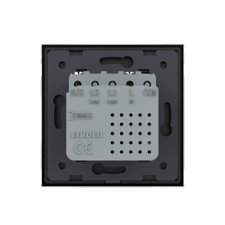Розетка USB type C с блоком питания 45W Livolo1 пост Черная VL-C7VUC-2BP