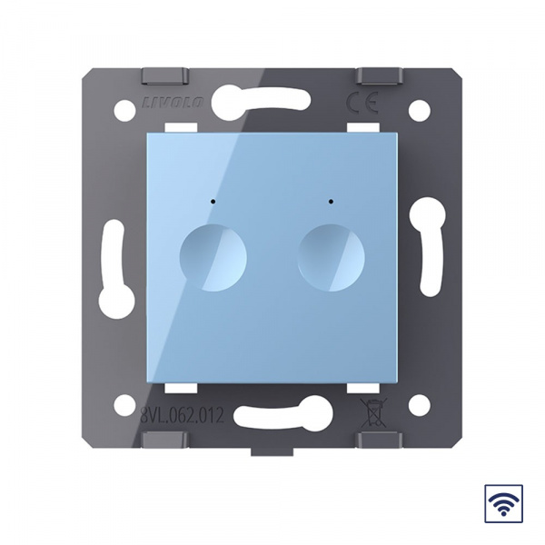 Двухклавишный сенсорный выключатель Livolo Module с функцией радиоуправления, цвет синий (механизм)