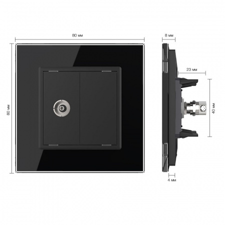 ТВ-розетка LIVOLO черная VL-C791V-12