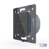 Двухклавишный сенсорный выключатель Livolo Quadro сухой контакт с функцией радиоуправления, цвет черный (механизм)