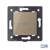 Одноклавишный сенсорный выключатель Livolo Quadro 12/24В с функцией радиоуправления, цвет золотой (механизм)