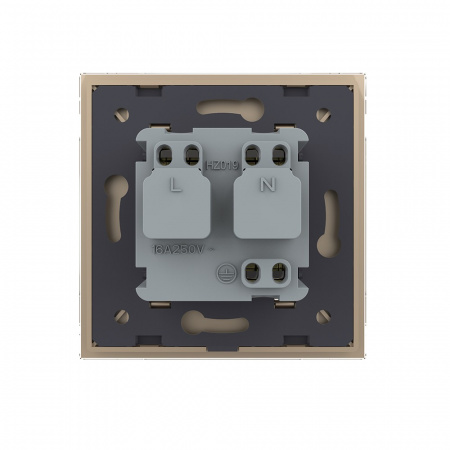 Розетка электрическая 220В LIVOLO золотая VL-C7C1EU-13