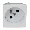 Розетка силовая QP 45x45 C (HB) c з/к QUADRO белая с защитными шторками QP 45X45 C_HB