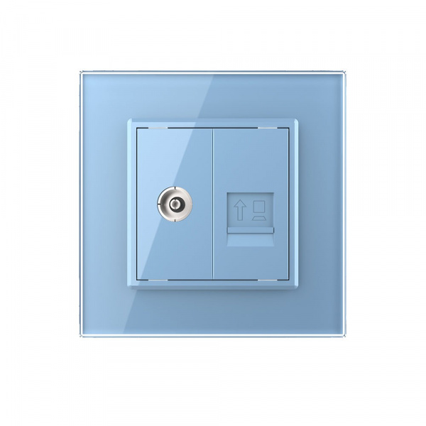Розетка Livolo ТВ/КОМП RJ-45 Синяя