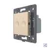 Двухклавишный проходной сенсорный выключатель Livolo Module, цвет золотой (механизм)