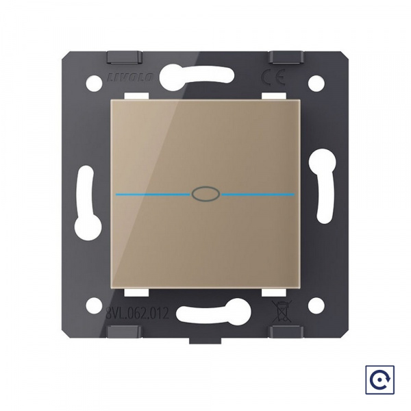 Одноклавишная сенсорная кнопка Livolo Quadro, цвет золотой (механизм)