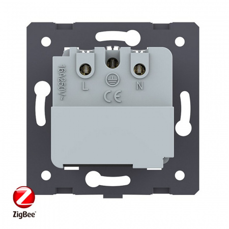 Розетка электрическая ZigBee (Wi-Fi) с заземлением защитными шторками 16A Livolo, цвет зеленый (механизм)