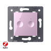 Двухклавишный сенсорный выключатель Livolo ZigBee Module, цвет розовый (механизм)