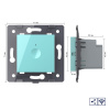 Одноклавишный проходной сенсорный выключатель Livolo Module с функцией радиоуправления, цвет зеленый (механизм)