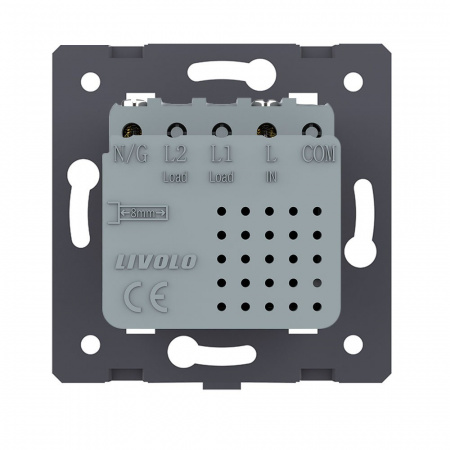 Розетка USB type C с блоком питания 45W Livolo, цвет серый (механизм) VL-FCUC-2IP