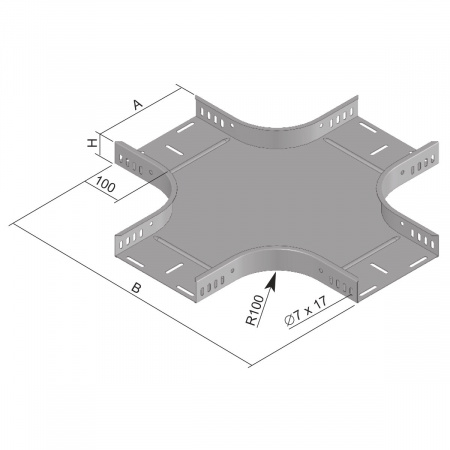 ответвитель крестообразный KR 35X100_S