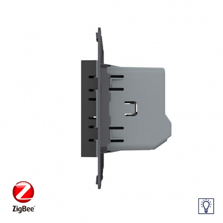 Одноклавишный проходной сенсорный диммер Livolo ZigBee, цвет черный (механизм) VL-FC1SDZ-2BP