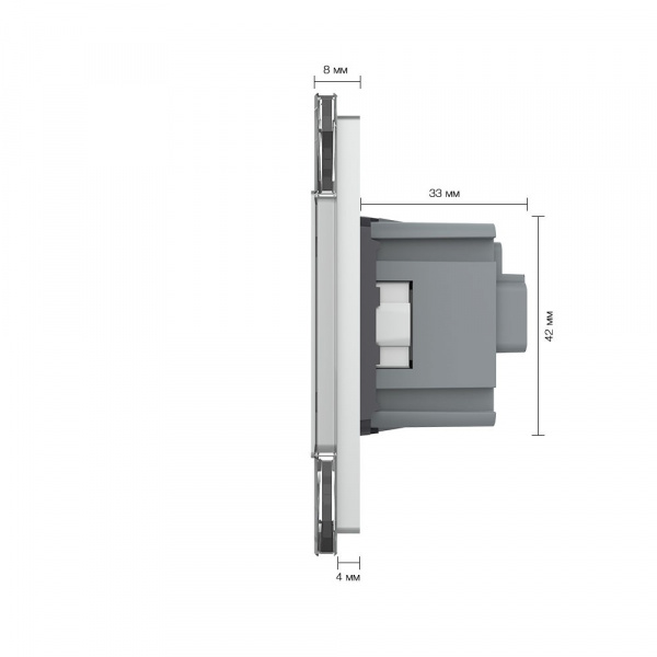 Розетка электрическая двойная 220В LIVOLO серая VL-C7C2EU-15