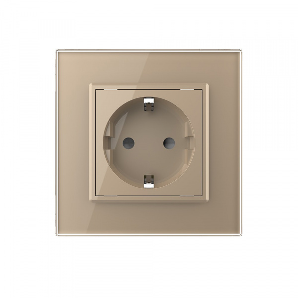 Розетка электрическая 220В LIVOLO золотая VL-C7C1EU-13