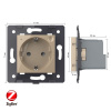 Розетка электрическая ZigBee (Wi-Fi) с заземлением защитными шторками 16A Livolo, цвет золотой (механизм)