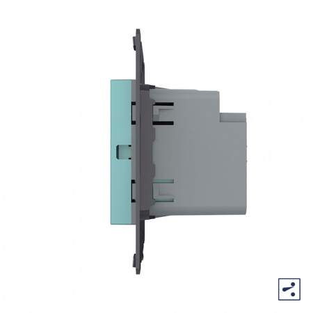 Одноклавишный проходной сенсорный выключатель Livolo Module, цвет зеленый (механизм)