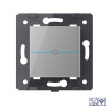 Одноклавишный сенсорный выключатель Livolo Quadro 12/24В с функцией радиоуправления, цвет серый (механизм)