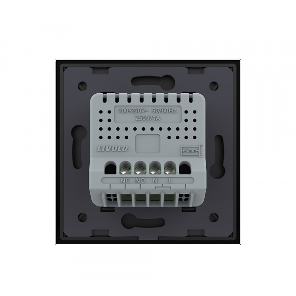 Розетка электрическая + USB type-C с блоком питания 18W Livolo 1 пост Черная VL-C7CTF16A.UC18W-2BP