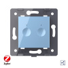 Двухклавишный проходной сенсорный выключатель Livolo ZigBee Module, цвет синий (механизм)