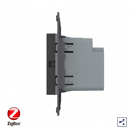 Одноклавишный проходной сенсорный выключатель Livolo ZigBee Module, цвет черный (механизм)