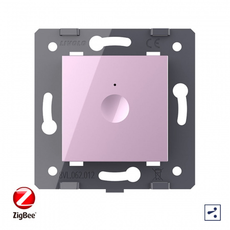 Одноклавишный проходной сенсорный выключатель Livolo ZigBee Module, цвет розовый (механизм)