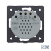 Одноклавишный проходной сенсорный выключатель Livolo Quadro с функцией радиоуправления, цвет серый (механизм)