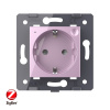 Розетка электрическая ZigBee (Wi-Fi) с заземлением защитными шторками 16A Livolo, цвет розовый (механизм)