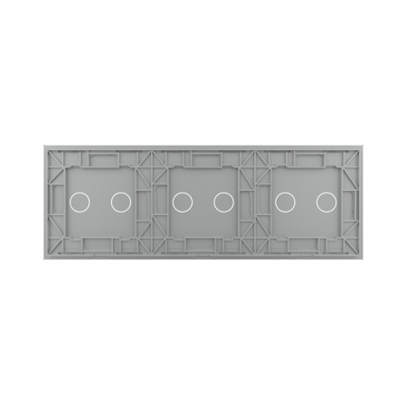 Панель для трех двухклавишных выключателей LIVOLO серая BB-C7-C2/C2/C2-15