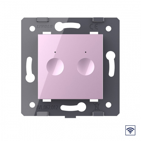 Двухклавишный сенсорный выключатель Livolo Module с функцией радиоуправления, цвет розовый (механизм)