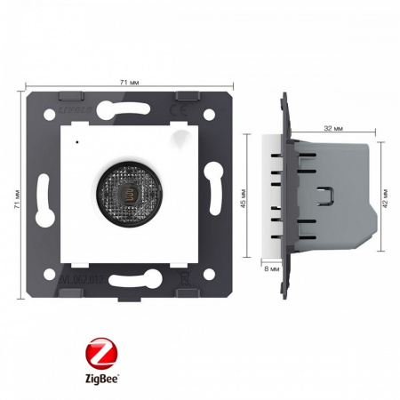 Датчик шума и освещенности ZigBee Livolo, цвет белый (механизм) VL-FCJZ-2WP