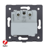 Розетка электрическая ZigBee (Wi-Fi) с заземлением защитными шторками 16A Livolo, цвет розовый (механизм)