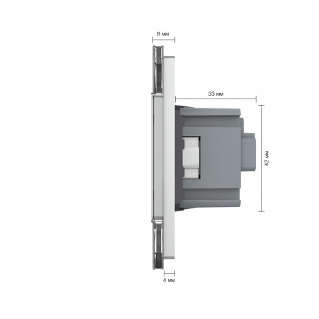Розетка электрическая тройная 220В LIVOLO серая VL-C7C3EU-15
