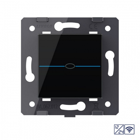 Одноклавишный сенсорный выключатель Livolo Quadro 12/24В с функцией радиоуправления, цвет черный (механизм)