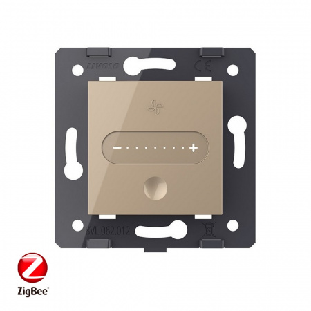 Регулятор вытяжки ZigBee Livolo, цвет золотой (механизм) VL-FC1GZ-2AP