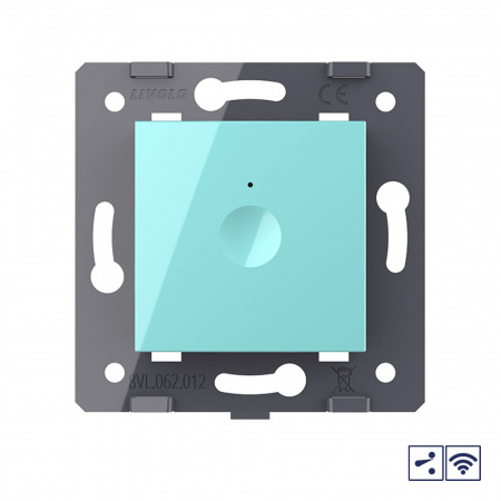 Одноклавишный проходной сенсорный выключатель Livolo Module с функцией радиоуправления, цвет зеленый (механизм)