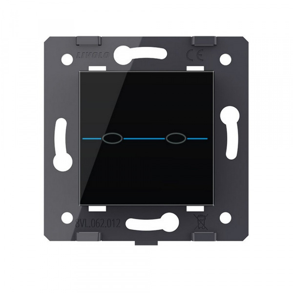 Выключатель LIVOLO Quadro 2 клавиши Черный (механизм)