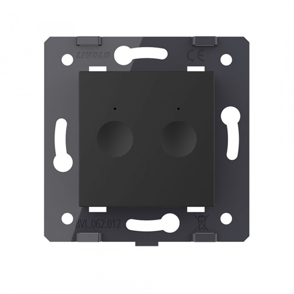 Двухклавишный сенсорный выключатель Livolo Module, цвет черный (механизм)