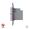 Двухклавишный проходной сенсорный выключатель Livolo ZigBee Module, цвет розовый (механизм)