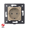 Розетка электрическая ZigBee (Wi-Fi) с заземлением защитными шторками 16A Livolo, цвет золотой (механизм)