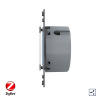 Двухклавишный проходной сенсорный выключатель Livolo ZigBee Quadro, цвет серый (механизм)