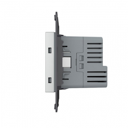 Розетка электрическая с заземлением защитными шторками 16A + USB type C с блоком питания 18W Livolo, цвет серый (механизм) VL-FCTF16A.UC18W-2IP