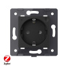 Розетка электрическая ZigBee (Wi-Fi) с заземлением защитными шторками 16A Livolo, цвет черный (механизм)