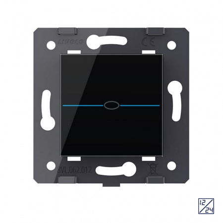 Выключатель LIVOLO Quadro 1 клавиша 12/24В Черный (механизм)