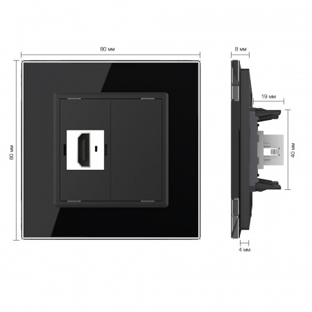 Розетка HDMI LIVOLO черная VL-C791HD-12