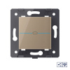 Одноклавишный проходной сенсорный выключатель Livolo Quadro с функцией радиоуправления, цвет золотой (механизм)