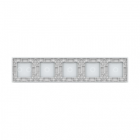 Панель для пяти сенсорных выключателей Livolo, 6 клавиш (1+1+1+1+2), цвет белый, стекло